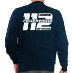Sweat navy, font "CBJ1" JUGEND FEUERWEHR in 112 with place-name