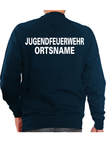 Sweat navy, font "A" JUGENDFEUERWEHR, with place-name