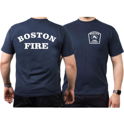 T-Shirt marin, Boston Fire Dept., Workshirt