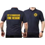 Polo blu navy, Miami Beach Fire Rescue, giallo