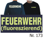 Sweat navy, FEUERWEHR fluoreszierend (XS-3XL)
