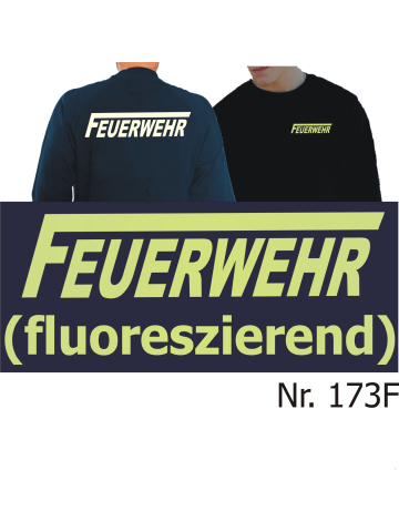 Sweat navy, FEUERWEHR mit langem "F" fluoreszierend (nachleuchtend) (XS-3XL)