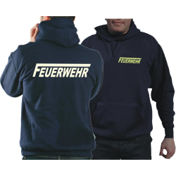 Hoodie azul marino, FEUERWEHR con largo "F" en...