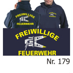 Hoodie navy, FF with Spreizer (neonyellow/white)