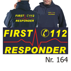 Hoodie marin, First Responder (neonjaune/rouge)