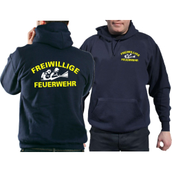 Hoodie navy, FFW mit AGT (neongelb/weiß)