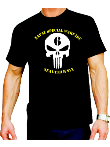 T-Shirt black, NAVY SEAL TEAM SIX, white/yellow