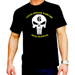 T-Shirt black, NAVY SEAL TEAM SIX, weiß/gelb