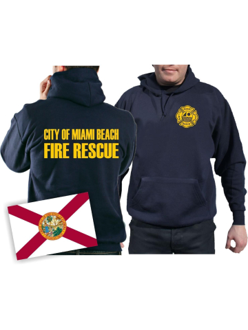 Hoodie blu navy, Miami Beach Fire Rescue