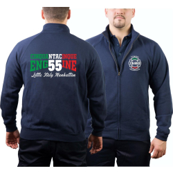 Sweat jacket navy, &quot;ENG 55, Little Italy -...