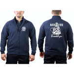 Sweat jacket navy, "Rescue 2 Brooklyn - bulldog"