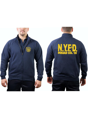 Giacca di sudore blu navy, NYFD Squad Company 18 - Manhattan