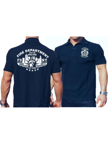 Polo azul marino, New York City Fire Dept.150 years 1865-2015