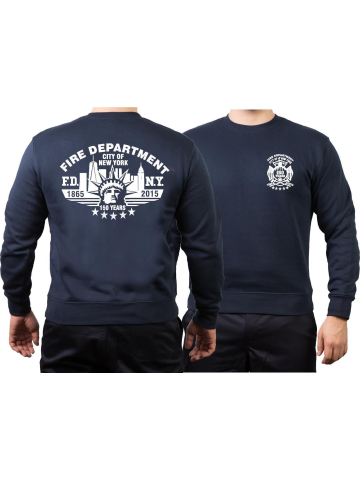 Sweat azul marino, New York City Fire Dept.150 years 1865-2015