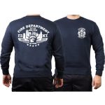 Sweat azul marino, New York City Fire Dept.150 years 1865-2015