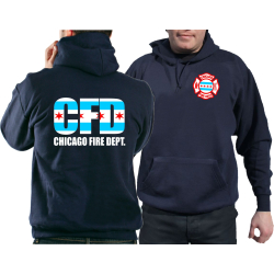CHICAGO FIRE Dept. City flag, navy Hoodie