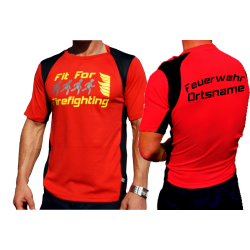 Laufshirt rojo, "Fit for Firefighting",...