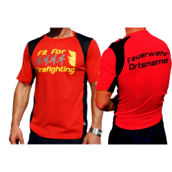 Laufshirt red, "Fit for Firefighting",...