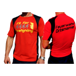 Laufshirt rouge, "Fit for Firefighting", Feuerwehr gerade+nom de lieu Typ A, respirant