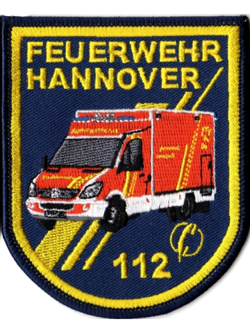 Badge Feuerwehr Hannover RTW (8 x 10 cm), SammlerBadge limitiert