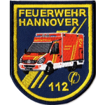 Abzeichen Feuerwehr Hannover RTW (8 x 10 cm), Sammlerabzeichen limitiert