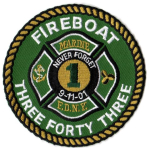 Abzeichen Fire Dept.City of New York, Marine 1 (Fireboat Three-Fourty-Three), Ø 10 cm