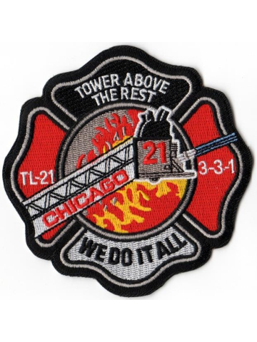 Company Patch: Chicago Tower Ladder-21 (100 % bestickt, 10 cm)