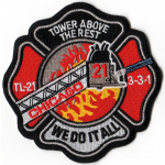 Company Patch: Chicago Tower Ladder-21 (100 % bestickt, 10 cm)