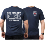 T-Shirt navy, New York City Fire Dept. Ghostbusters Tribeca Manhttan (L-8)