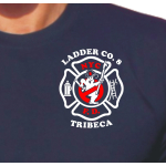 T-Shirt blu navy, New York City Fire Dept. Ghostbusters Tribeca Manhttan (L-8)