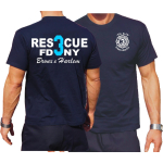 T-Shirt azul marino, Rescue 3 (blue) Bronx & Harlem