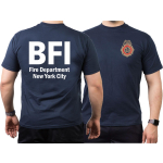 T-Shirt blu navy, New York City Fire Dept. BFI (Bureau of Fire Investigation/Fire Marshal)