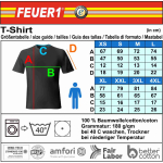 T-Shirt rouge, "We will never Forget 343" dans blanc