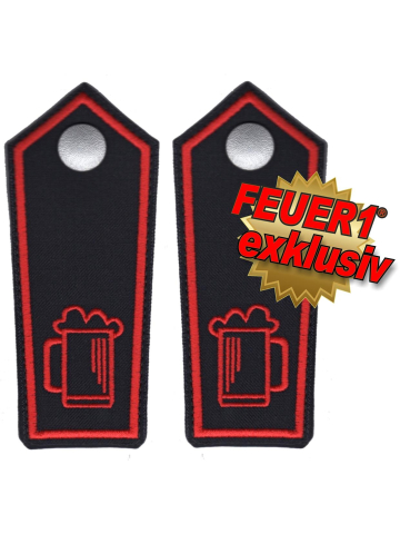 FEUER1 Dienstgrad-Schulterklappen-Paar Spezial avec Knöpfen: Getränkewart (rouge/rouge)