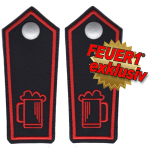 FEUER1 Dienstgrad-Schulterklappen-Paar Spezial con Knöpfen: Getränkewart (rojo/rojo)