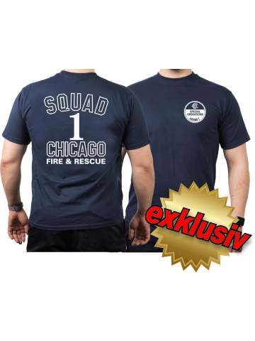 CHICAGO FIRE Dept. Squad1 Special Operations, navy T-Shirt, XL