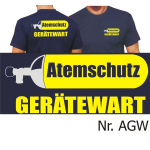 T-Shirt, navy: Atemschutz-Gerätewart, beidseitig