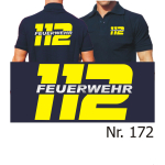 Polo navy, 112 with FEUERWEHR, neonyellow/silver