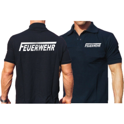 Polo navy, FEUERWEHR with long &quot;F&quot; silver-reflekt.
