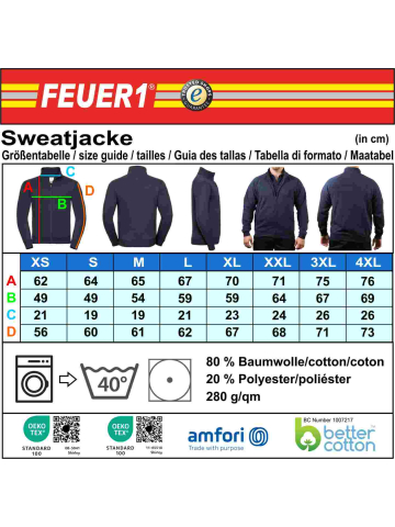 Giacca di sudore blu navy, Sapeurs Pompiers Paris (neongiallo)