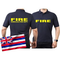 Polo navy, Honolulu Fire Dept. (Hawaii), neonyellow