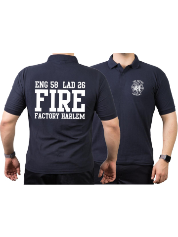 Polo blu navy, New York City Fire Dept.Fire Factory Harlem (E-58/L-26)