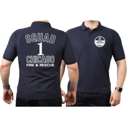 CHICAGO FIRE Dept. Squad1 Special Operations, blu navy Polo