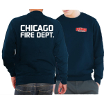 CHICAGO FIRE Dept. Sweat azul marino, con moderner fuente