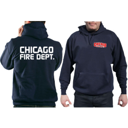 CHICAGO FIRE Dept. Hoodie marin, avec moderner police de...