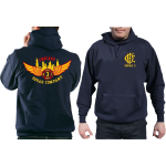 CHICAGO FIRE Dept. Squad 3 Eagle Wings Skyline, blu navy Hoodie