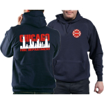 CHICAGO FIRE Dept. Skyline bicolor, blu navy Hoodie
