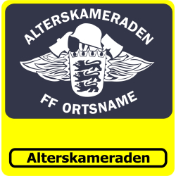 T-Shirt Alterskameraden Feuerwehr Baden-Württemberg with place-name and Emblem