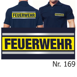 Polo navy, FEUERWEHR silber/neongelb/silber (XS-4XL)