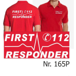Polo rosso, "First Responder" bianco font